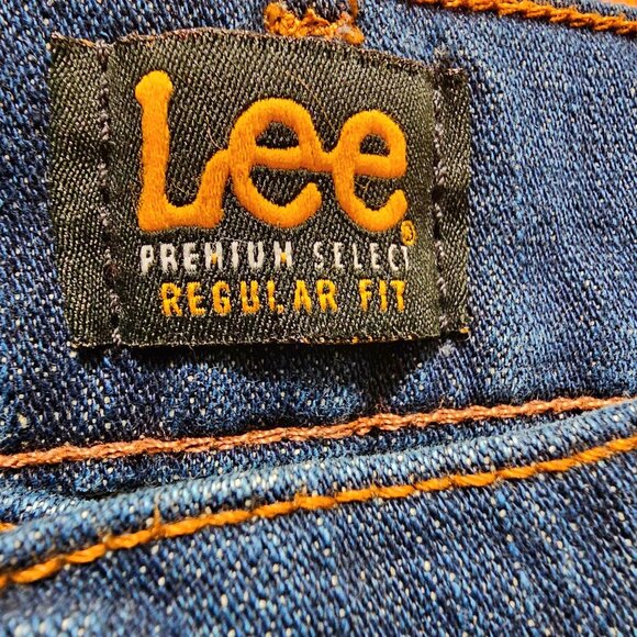 Lee Premium Select Regular Fit Mens Jeans Size 36X34 Dark Blue Denim - Picture 4 of 13